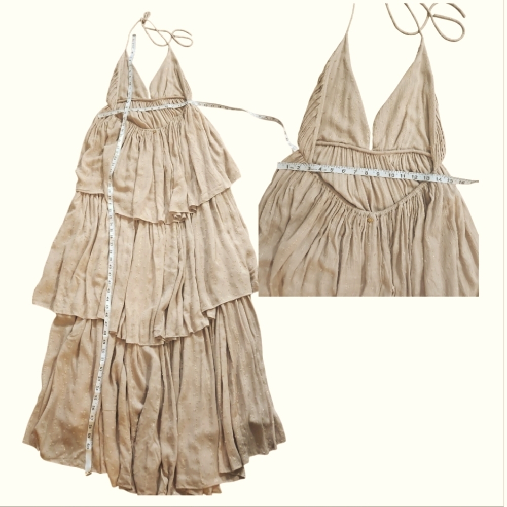 PQ Swim PilyQ Halter Tiered Maxi Beach Cover Up Dress sz XS S - Picture 10 of 14